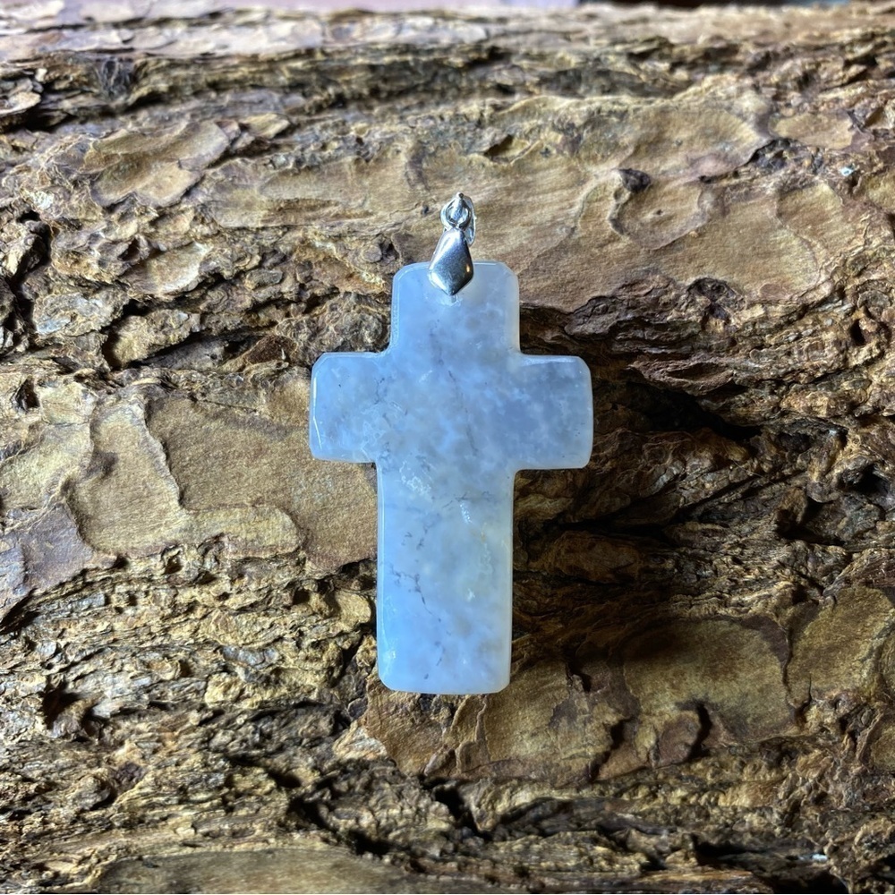 Smoky Agate Cross Necklace Pendant